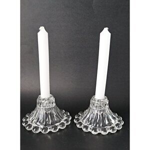 Vintage Pair of Boopie Candlestick Holders 1950's Berwick Anchor Hocking Candle